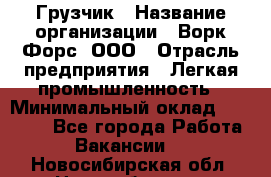 Грузчик › Название организации ­ Ворк Форс, ООО › Отрасль предприятия ­ Легкая промышленность › Минимальный оклад ­ 24 000 - Все города Работа » Вакансии   . Новосибирская обл.,Новосибирск г.